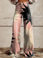 Women's Pink Explosion Casual Wide Leg Pants