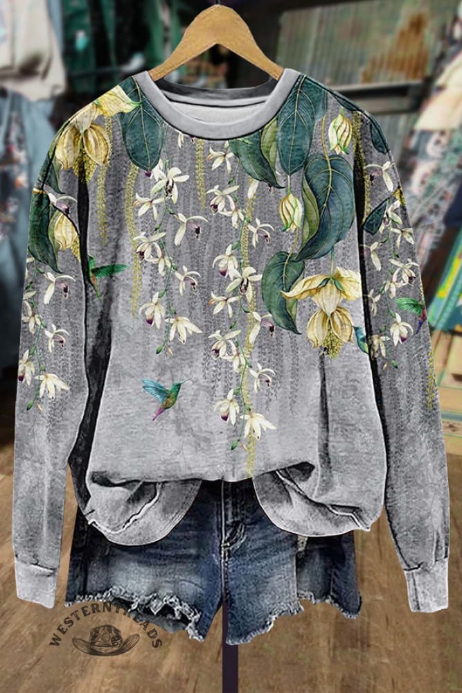 Chic Floral Print Sweatshirt
