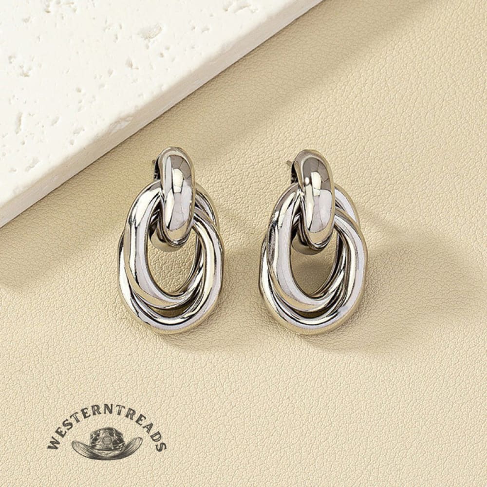 Stylish Geometric Circle Metal Earrings