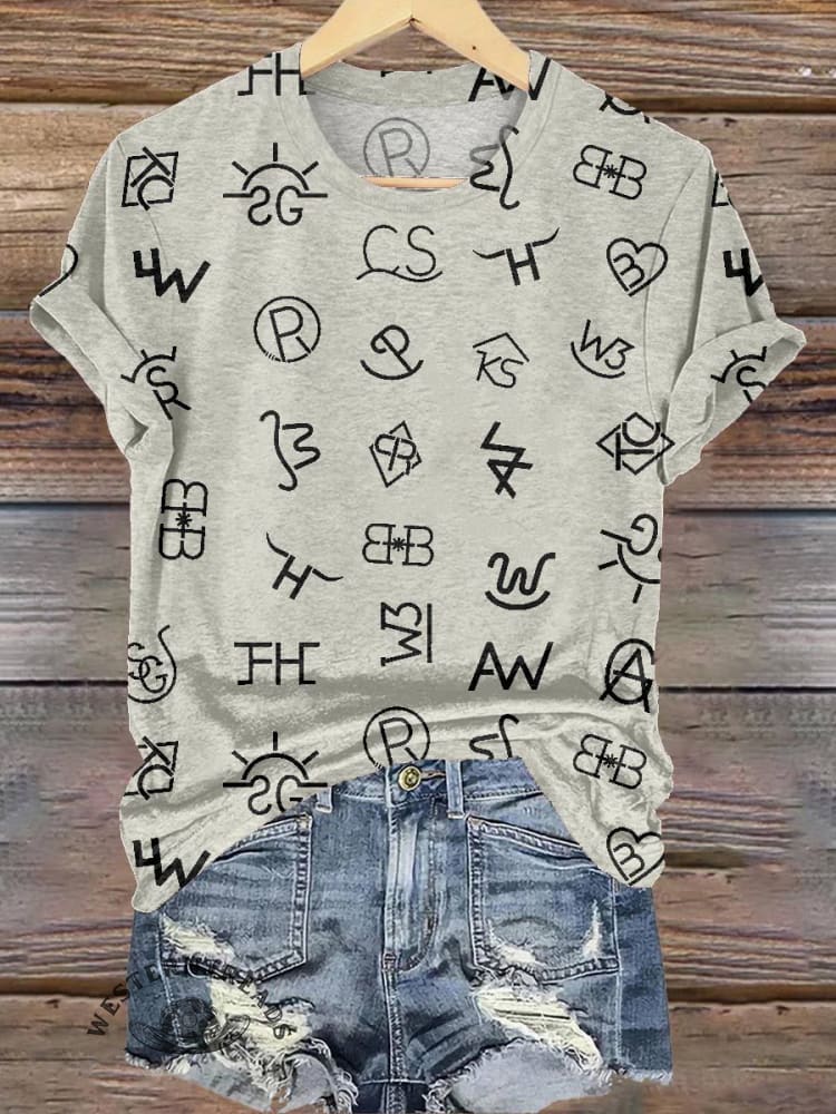 Cattle Brands Print T-shirt