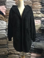 Autumn and Winter Solid Color Warm Top Medium Long Coat