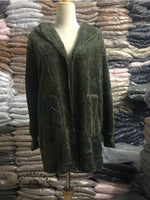 Autumn and Winter Solid Color Warm Top Medium Long Coat