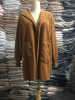 Autumn and Winter Solid Color Warm Top Medium Long Coat