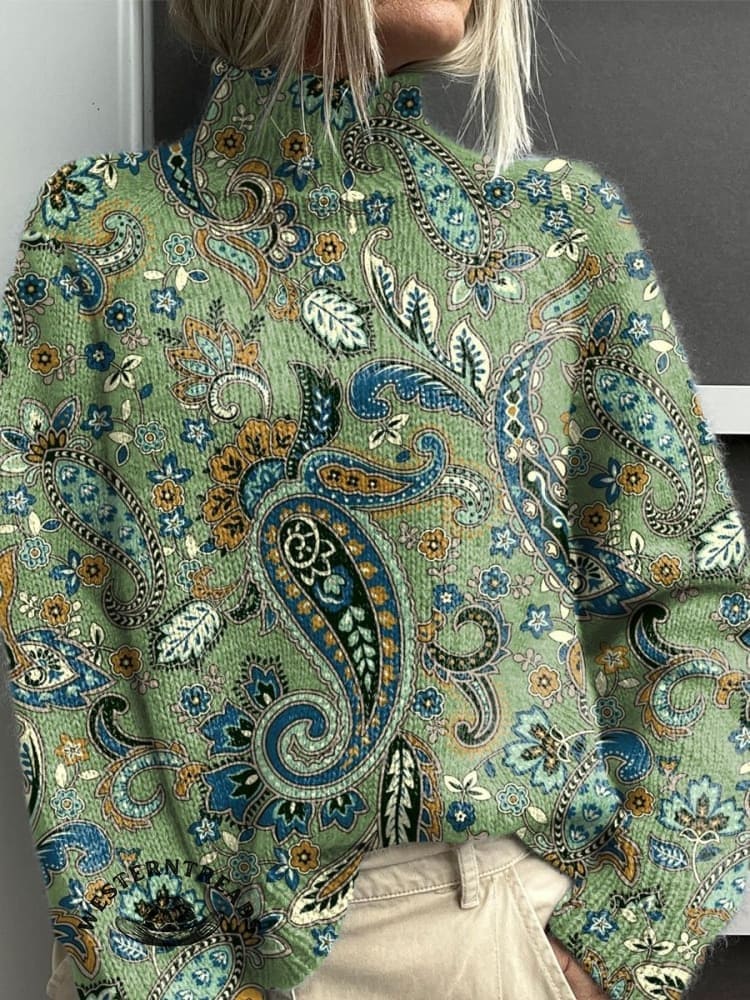 Paisley Pattern Art Print Casual Hoodie Sweatshirt