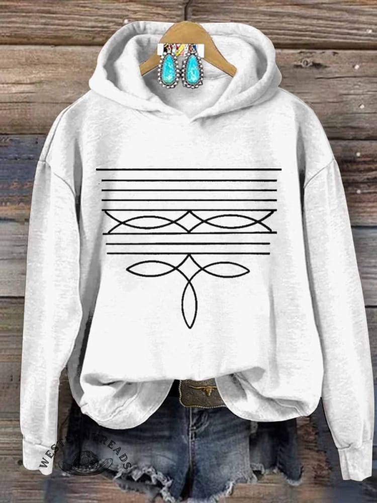 Women's Boot Stitch Print Casual Sweatshirt