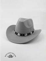 Metal Buckle Belt Decorated Western Cowboy Retro Wool Hat
