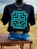 Vintage Aztec Art Print T-shirt