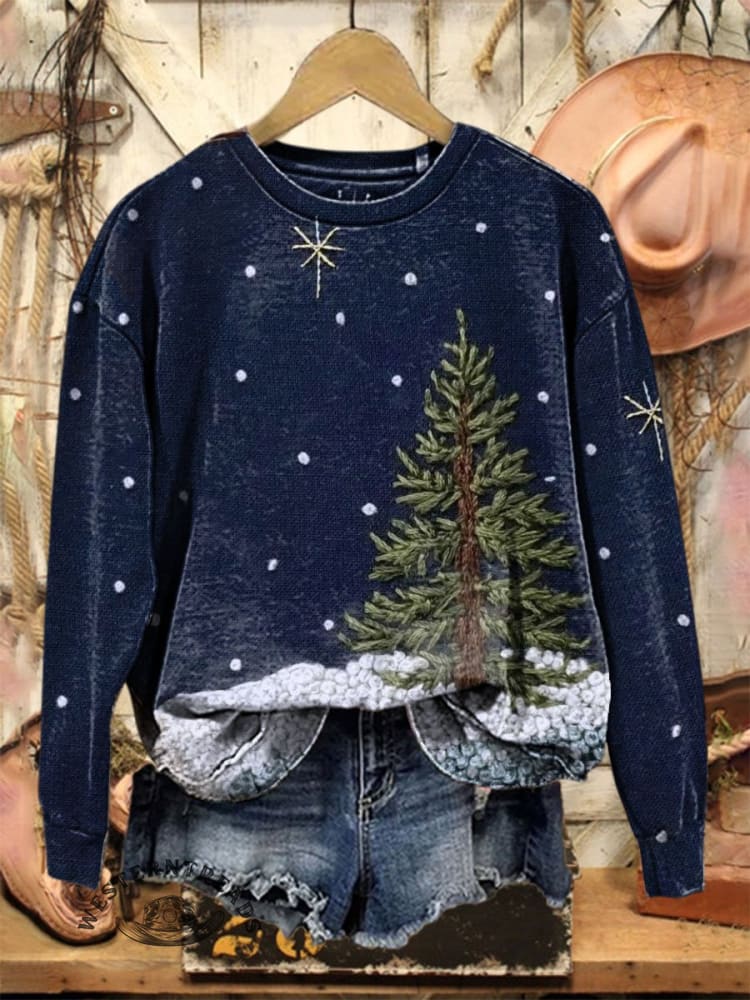 Christmas Print CasualSweatshirt