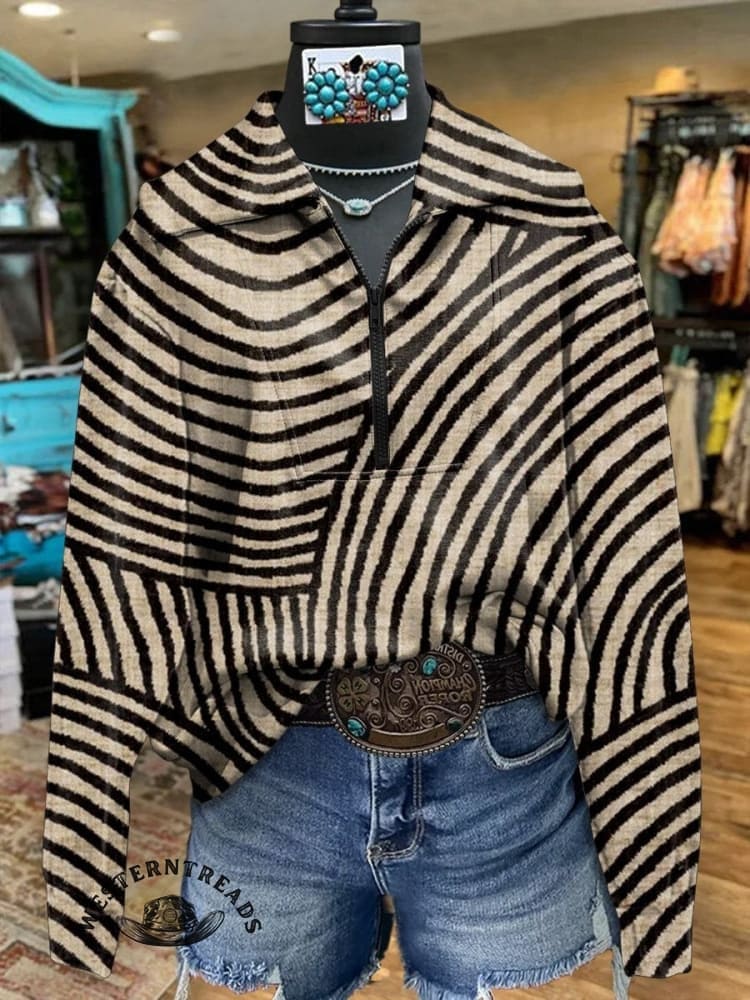 🔥Hot Sale🔥Vintage Hand Drawn Circle Line Print CasualSweatshirt