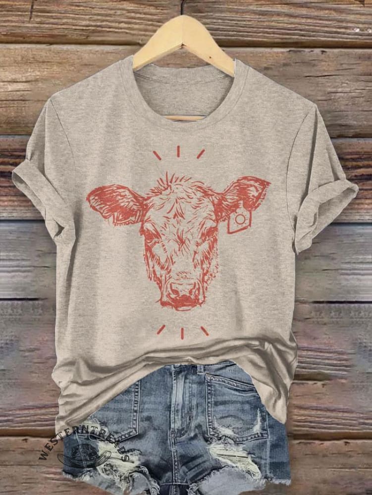 Vintage Western Print T-shirt