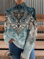 ?Hot Sale?Women's Paisley Print Casual Sweatshirt