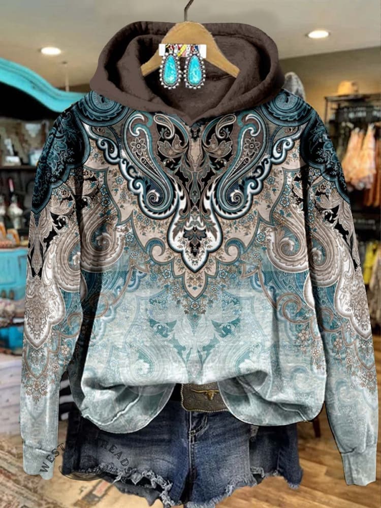 🔥Hot Sale🔥Women's Paisley Print Casual Sweatshirt