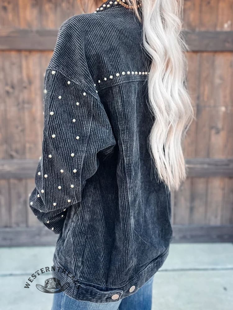 Women's Rivet Heavy Industry Casual Corduroy Short Coat