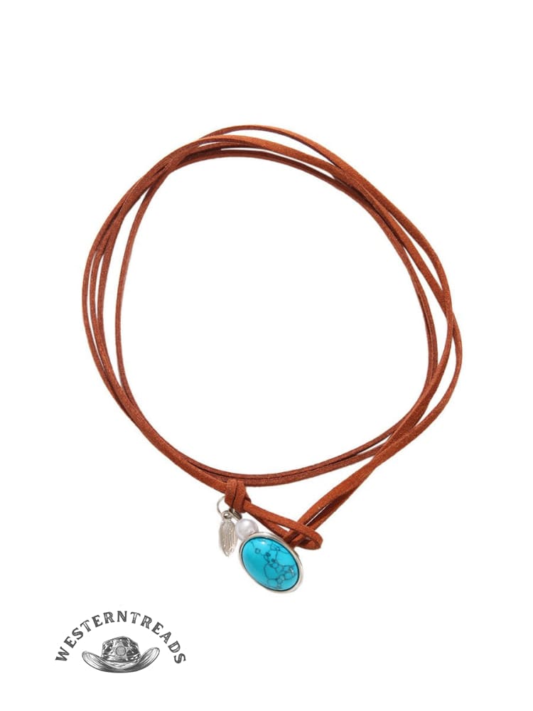 Women's Ethnic Style Turquoise Velvet Choker Necklace