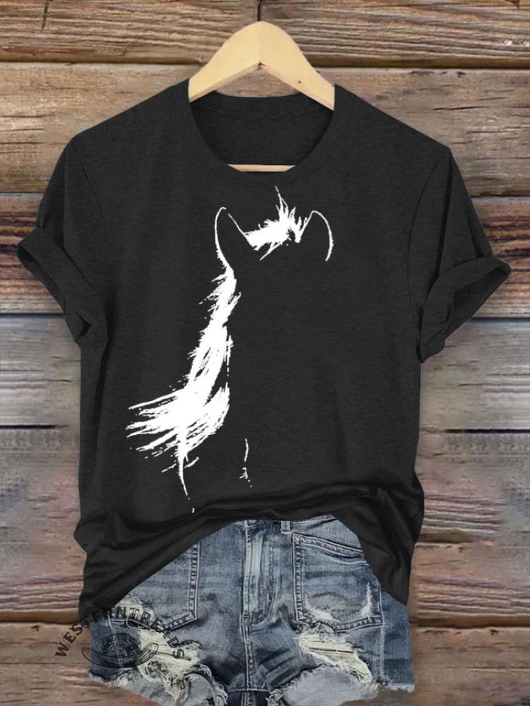 Vintage Horse Print T-shirt