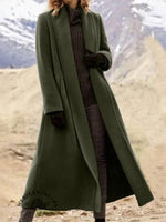 Women's Solid Color Lapel Long Coat