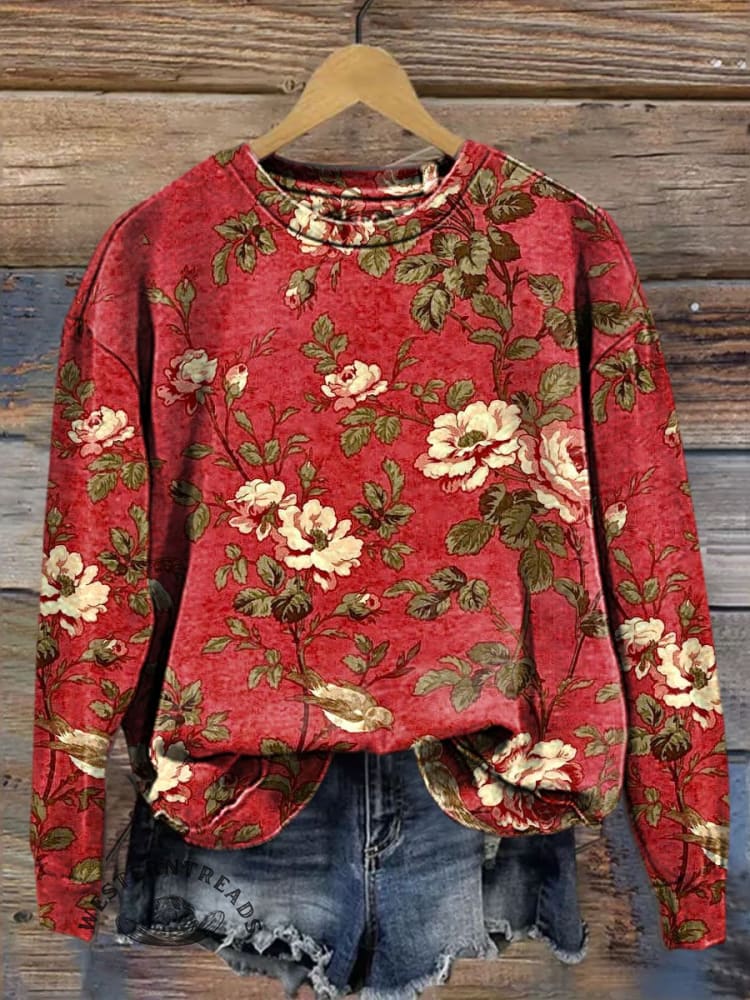 Vintage WesternValentine's Day Print CasualSweatshirt