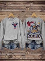 Retro Coors Rodeo Cowboy Art Print Pattern Casual Sweatshirt