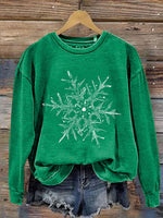Snowflake Winter Christmas Print Casual Sweatshirt