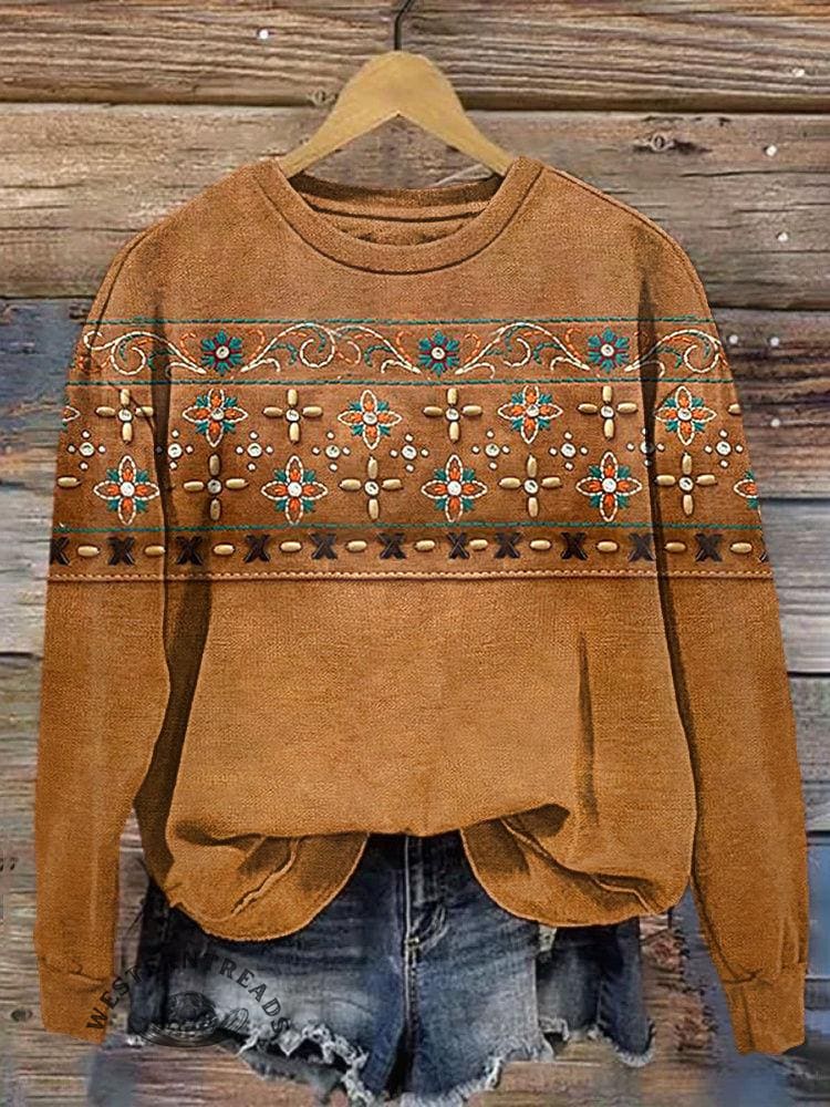 Vintage Print CasualSweatshirt