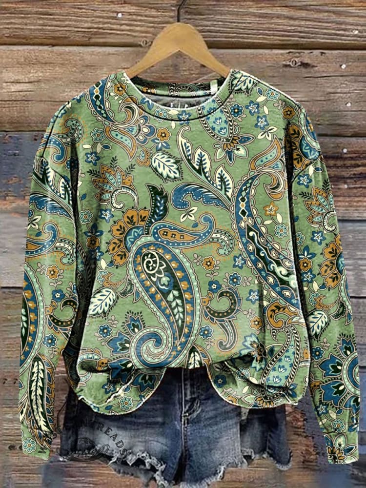 Paisley Pattern Art Print Casual Sweatshirt