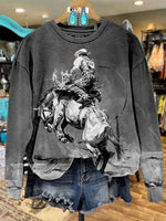 Women's Vintage Print Casual Sweatshirt