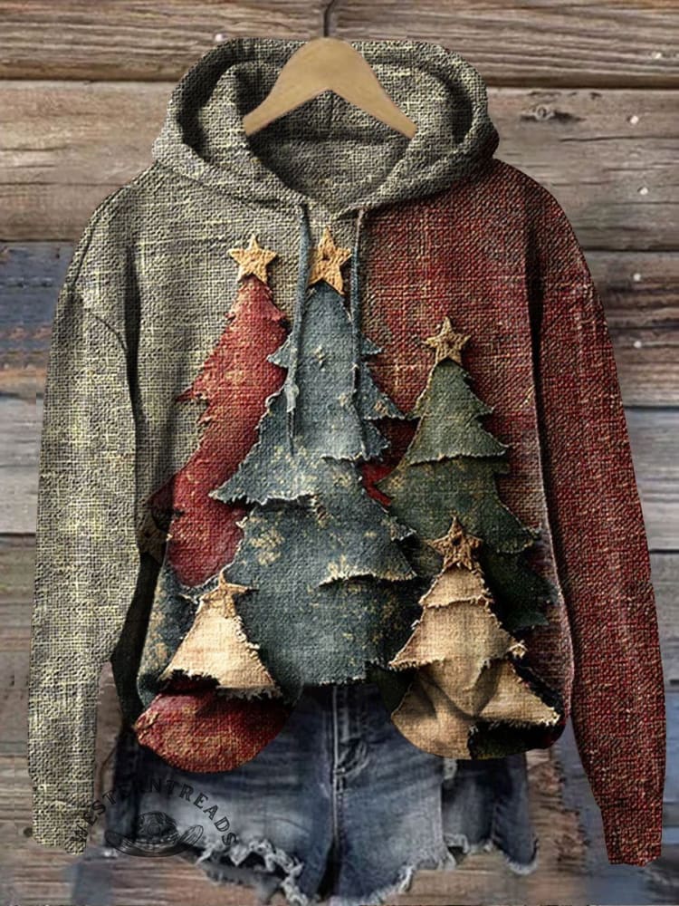 Vintage Christmas Tree Art Print CasualSweatshirt