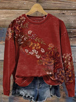 Vintage Printed Casual Sweatshirt