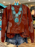 🔥Hot Sale🔥Women's Vintage Print Casual Sweatshirt