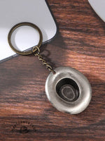 Alloy Retro Style Western Cowboy Hat Pendant Car Pendant Keychain