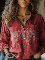 🔥Hot Sale🔥Women's Vintage buffalo Print Casual Sweatshirt