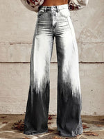 Women's Vintage Print Casual Wide Leg Pants