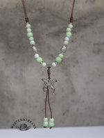 Colorful Beaded Butterfly Braided Rope Ethnic Necklace