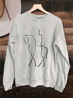 Horse Print Casual Sweatshirt