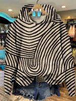 🔥Hot Sale🔥Vintage Hand Drawn Circle Line Print CasualSweatshirt