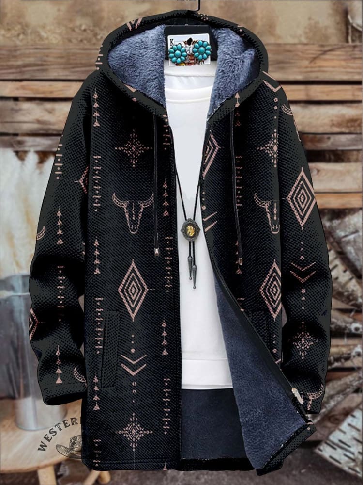 Vintage Pattern Luxury Thick Long-Sleeved Sweater Cardigan Coat