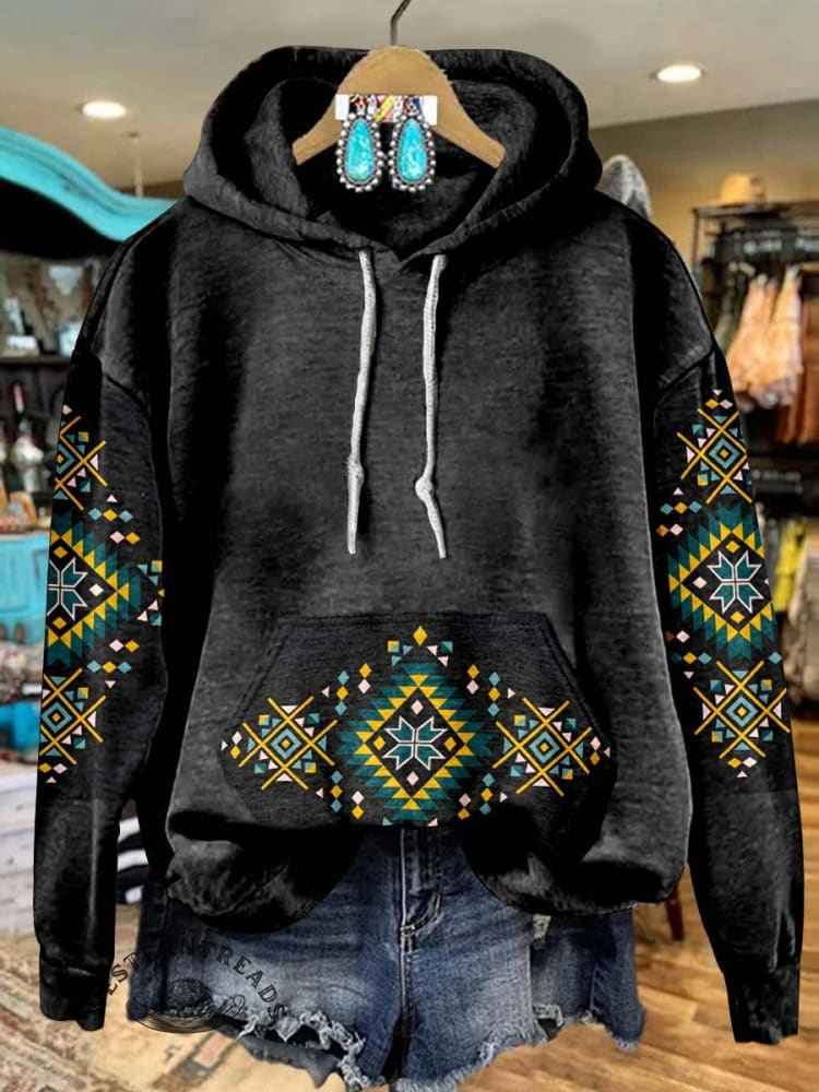 Aztac Black Casual Hoodie Sweatshirt