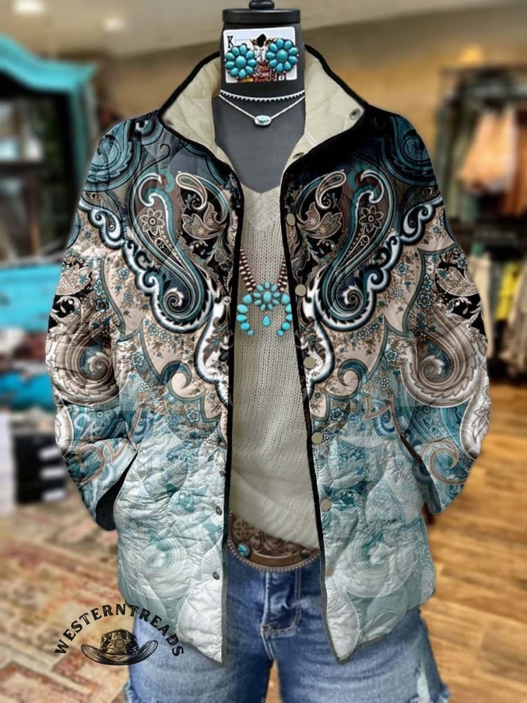 ?Hot Sale?Women's Paisley Print Casual Sweatshirt