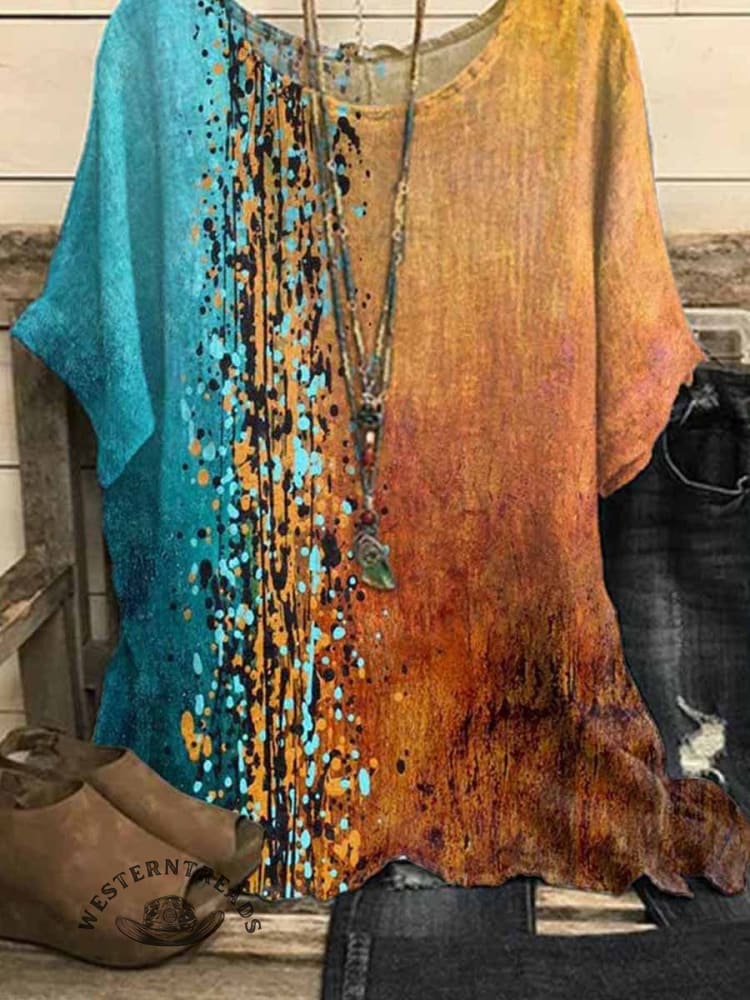 Women's Art Printed Casual Top