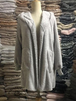 Autumn and Winter Solid Color Warm Top Medium Long Coat