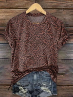 š„Limited Time Discountš„Women's Vintage Print V-neck Casual T-Shirt