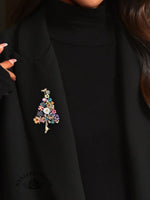 Women's Rhinestone Christmas Tree Brooch