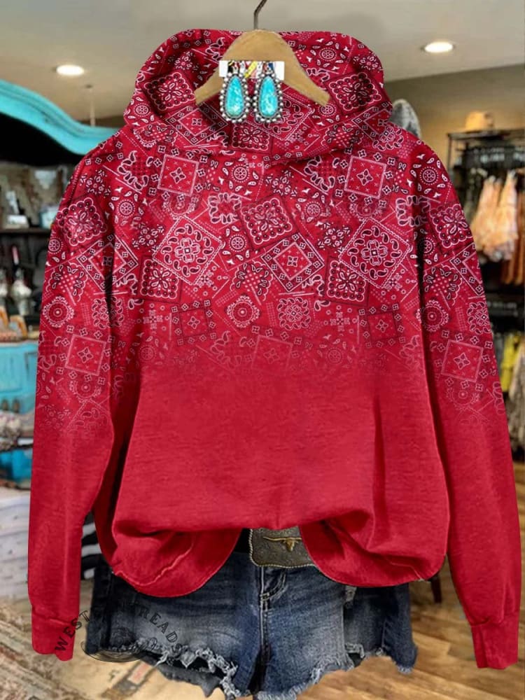 Women's Paisley Print Casual Sweatshirt