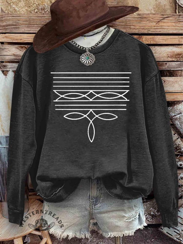 Boot Stitch Country Western Sweatshirt