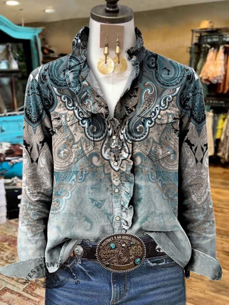 ?Hot Sale?Women's Paisley Print Casual Sweatshirt