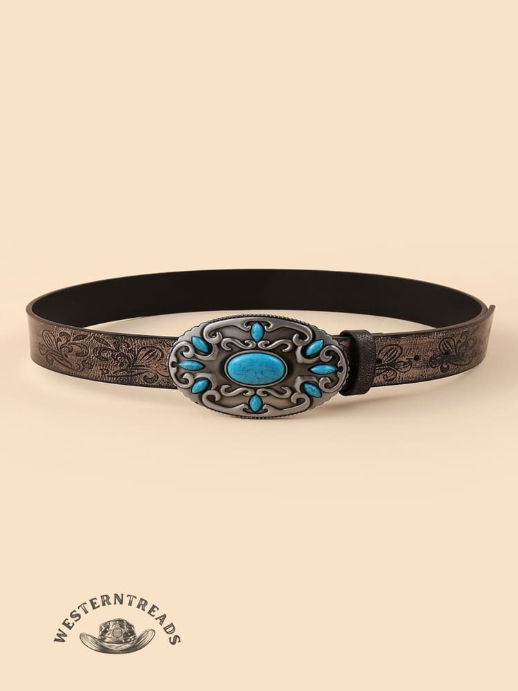 Vintage Engraved Sapphire Belt