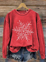 Snowflake Winter Christmas Print Casual Sweatshirt