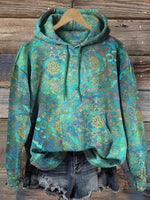 Women's Vintage Ethnic Art Print Casual Hoodie Sweatshirt
