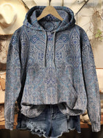 Women's Ethnic Paisley Art Pattern Print Casual Hoodie Sweatshirt