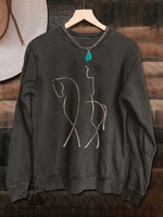 Horse Print Casual Sweatshirt